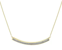 Naszyjnik z żółtego złota z diamentami - 0,10 ct - próba 585