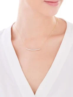 Naszyjnik z żółtego złota z diamentami - 0,10 ct - próba 585