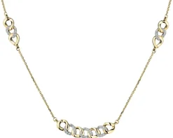 Naszyjnik z żółtego złota z diamentami - 0,10 ct - próba 585