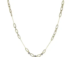 Naszyjnik z żółtego złota z diamentami - 0,01 ct - próba 585