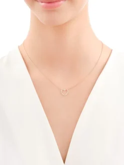 Naszyjnik z żółtego złota z diamentami - serce - 0,04 ct - próba 585