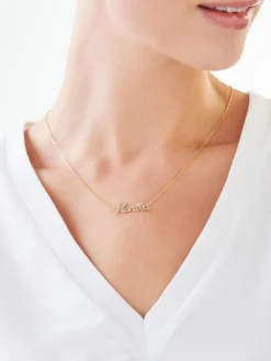 Naszyjnik z żółtego złota z diamentem - Monika - 0,005 ct - próba 375