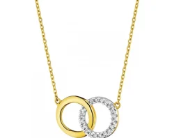 Naszyjnik z żółtego złota z diamentami - 0,05 ct - próba 375