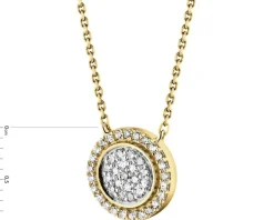 Naszyjnik z żółtego złota z diamentami - 0,11 ct - próba 585
