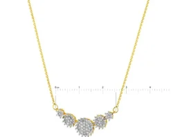 Naszyjnik z żółtego złota z diamentami - 0,25 ct - próba 585