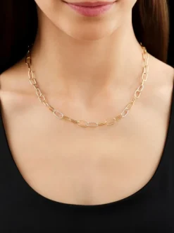 Naszyjnik z żółtego złota z diamentami - 0,38 ct - próba 585