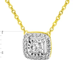 Naszyjnik z żółtego złota z diamentami - 0,16 ct - próba 585