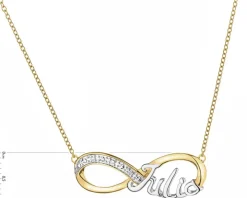 Naszyjnik z żółtego złota z diamentami - Julia, nieskończoność - 0,01 ct - próba 375