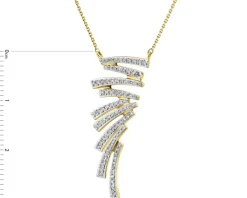 Naszyjnik z żółtego złota z diamentami - 0,20 ct - próba 585