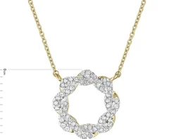 Naszyjnik z żółtego złota z diamentami - 0,12 ct - próba 585