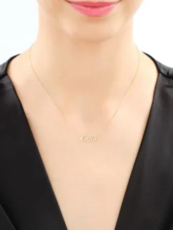 Naszyjnik z żółtego złota z diamentem - Gosia - 0,005 ct - próba 375