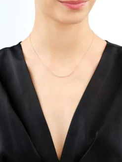 Naszyjnik z żółtego złota z diamentami - 0,12 ct - próba 585