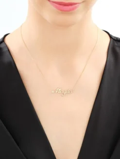 Naszyjnik z żółtego złota z diamentem - Magda - 0,005 ct - próba 375