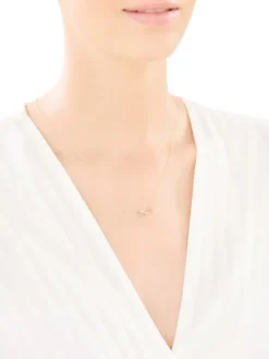 Naszyjnik z żółtego złota z diamentami - nieskończoność - 0,03 ct - próba 375