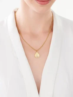 Naszyjnik ze stali szlachetnej z masą perłową - biedronka