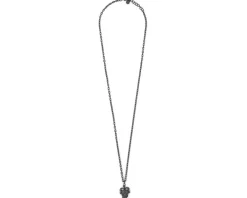 Naszyjnik ze stali szlachetnej z kryształami - czaszka, korona, Philipp Plein