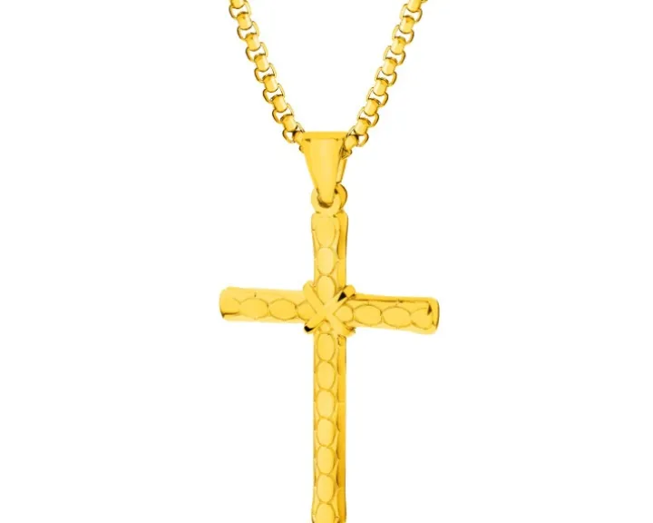 Naszyjnik ze stali szlachetnej - krzyż