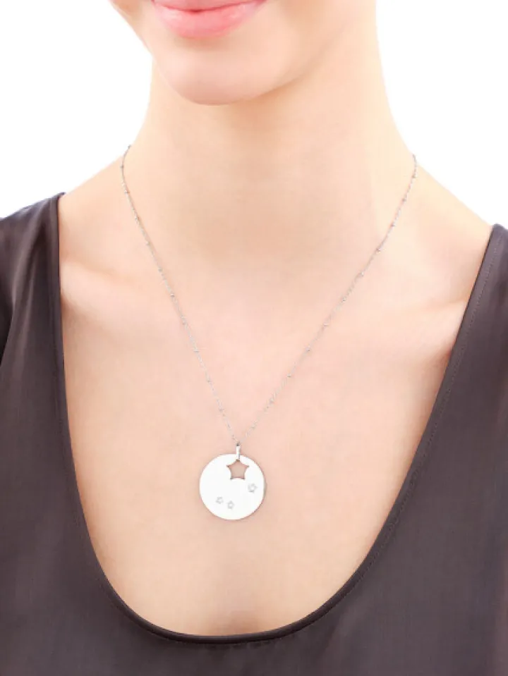 Naszyjnik ze stali szlachetnej z cyrkoniami - gwiazdy