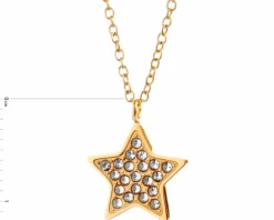 Naszyjnik ze stali szlachetnej z kryształami - gwiazda