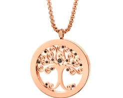 Naszyjnik ze stali szlachetnej z kryształami - drzewko