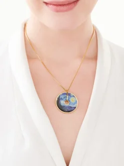 Naszyjnik ze stali szlachetnej z emalią