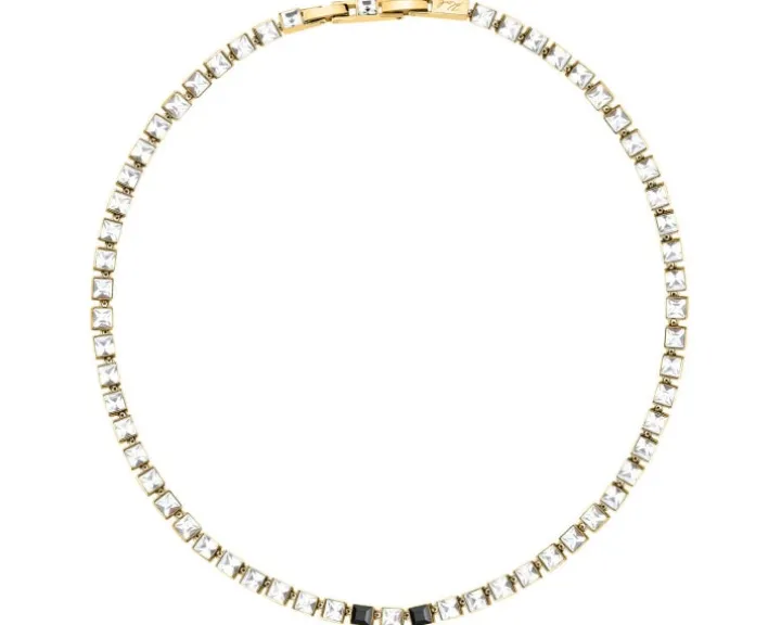 Naszyjnik ze stali szlachetnej z cyrkoniami - Karl Lagerfeld