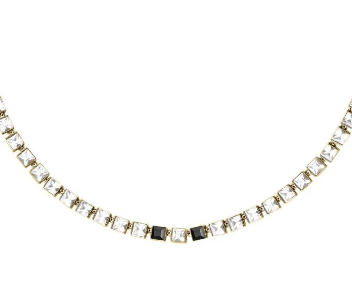 Naszyjnik ze stali szlachetnej z cyrkoniami - Karl Lagerfeld