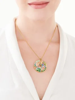 Naszyjnik ze stali szlachetnej z emalią