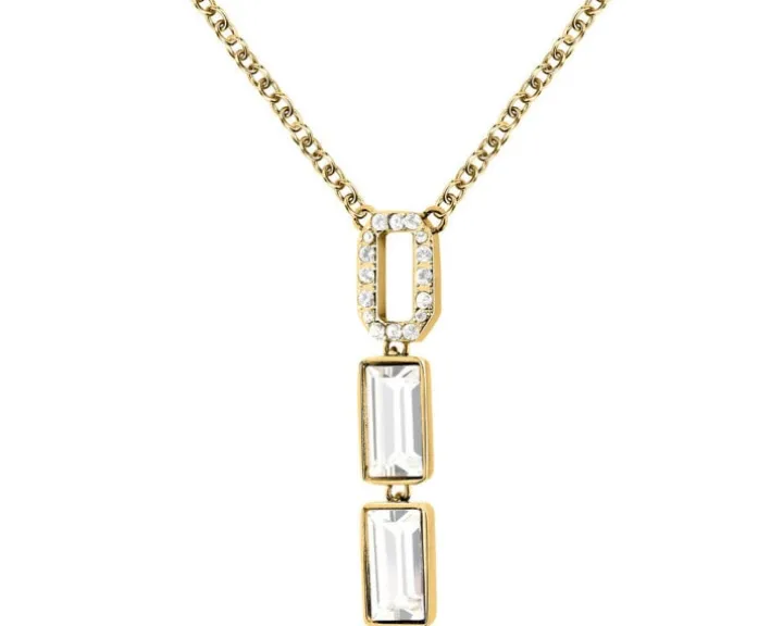 Naszyjnik ze stali szlachetnej z cyrkoniami - Karl Lagerfeld