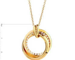 Naszyjnik ze stali szlachetnej z cyrkoniami - koła