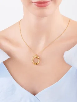 Naszyjnik ze stali szlachetnej z cyrkoniami - koła