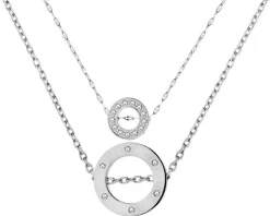 Naszyjnik ze stali szlachetnej z kryształami