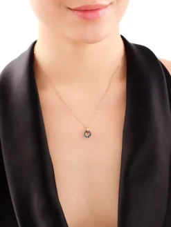 Naszyjnik ze stali szlachetnej z markasytami - koło