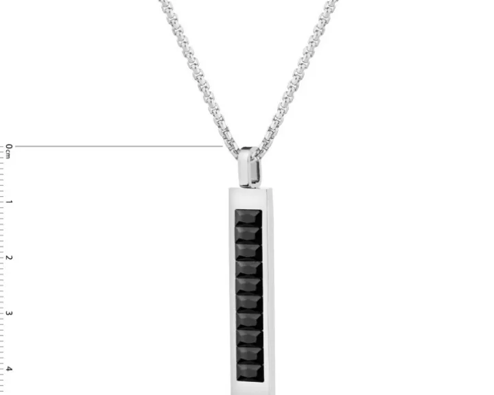 Naszyjnik ze stali szlachetnej z cyrkoniami