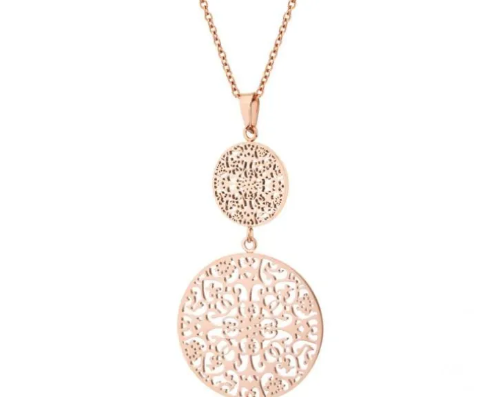 Naszyjnik ze stali szlachetnej - rozeta