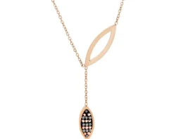 Naszyjnik ze stali szlachetnej z markasytami