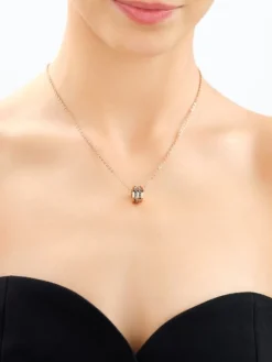 Naszyjnik ze stali szlachetnej z markasytami