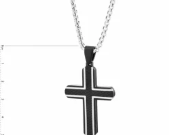 Naszyjnik ze stali szlachetnej - krzyż