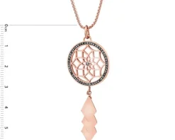 Naszyjnik ze stali szlachetnej z hematytem - łapacz snów