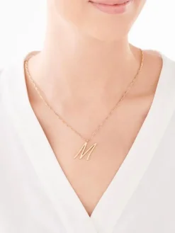 Naszyjnik ze stali szlachetnej - litera M