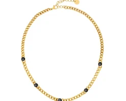 Naszyjnik ze stali szlachetnej z cyrkoniami