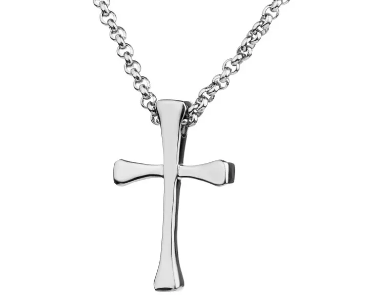 Naszyjnik ze stali szlachetnej - krzyż