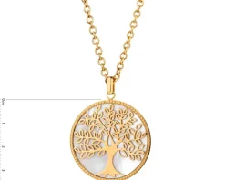 Naszyjnik ze stali szlachetnej z muszlą - drzewko