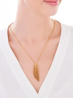 Naszyjnik ze stali szlachetnej - piórko