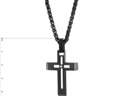 Naszyjnik ze stali szlachetnej z kryształem - krzyż