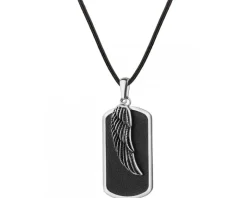 Naszyjnik ze stali szlachetnej - nieśmiertelnik, skrzydło