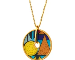 Naszyjnik ze stali szlachetnej z emalią