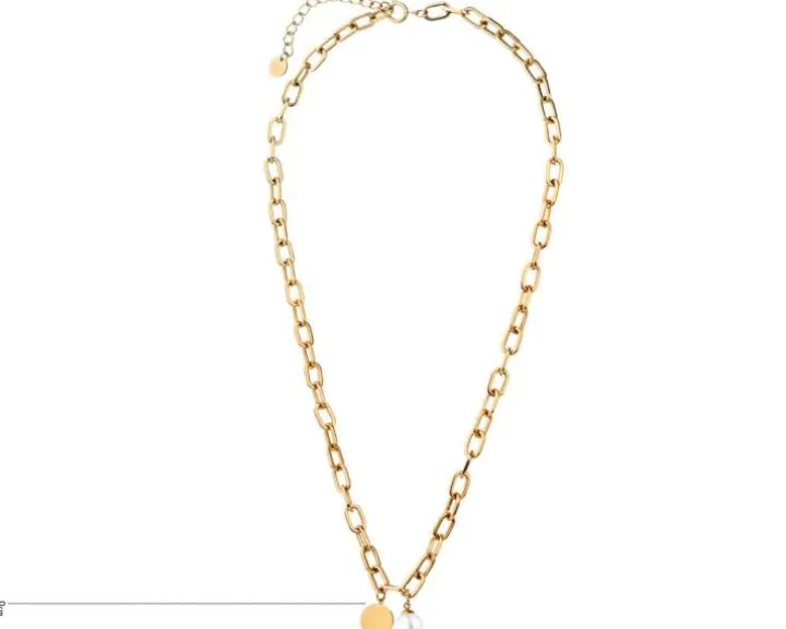 Naszyjnik ze stali szlachetnej z perłą