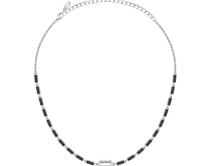 Naszyjnik ze stali szlachetnej z cyrkoniami - Karl Lagerfeld