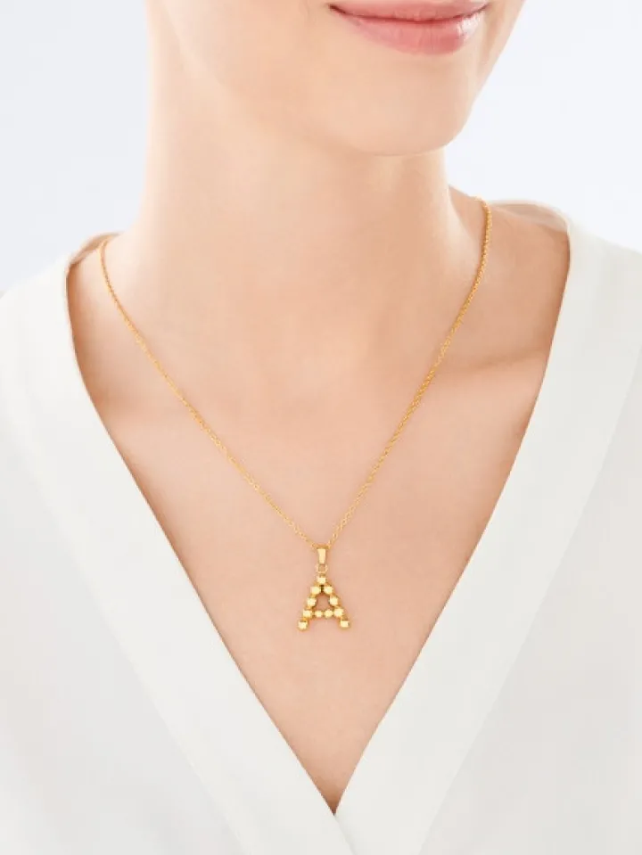 Naszyjnik ze stali szlachetnej - litera A